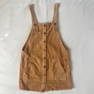 Pumpkin Orange Corduroy Overall Mini Dress 🎃